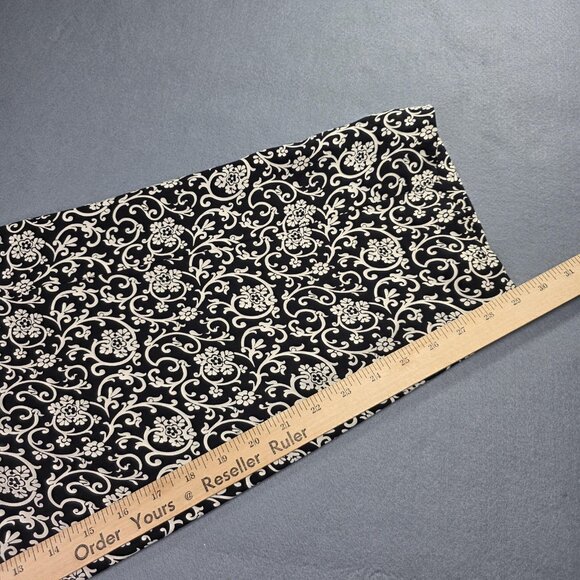 Talbots Pants Womens 12W Black White Floral Silk Dressy Pull On Elastic Waist - Picture 12 of 13